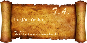 Tarján Andor névjegykártya