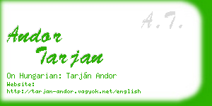 andor tarjan business card